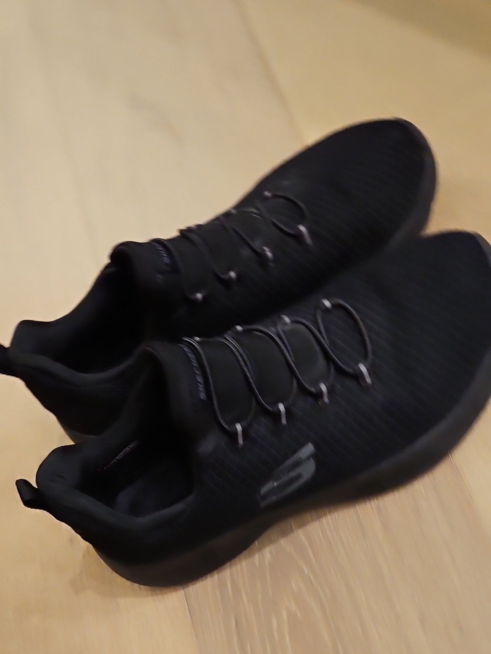 Skechers Men's Black Slip-On Knit Sneakers